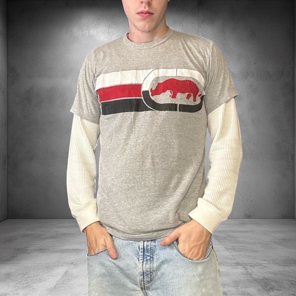 Vintage Ecko Unltd Graphic T-Shirt Grey Y2K Skater Streetwear Medium